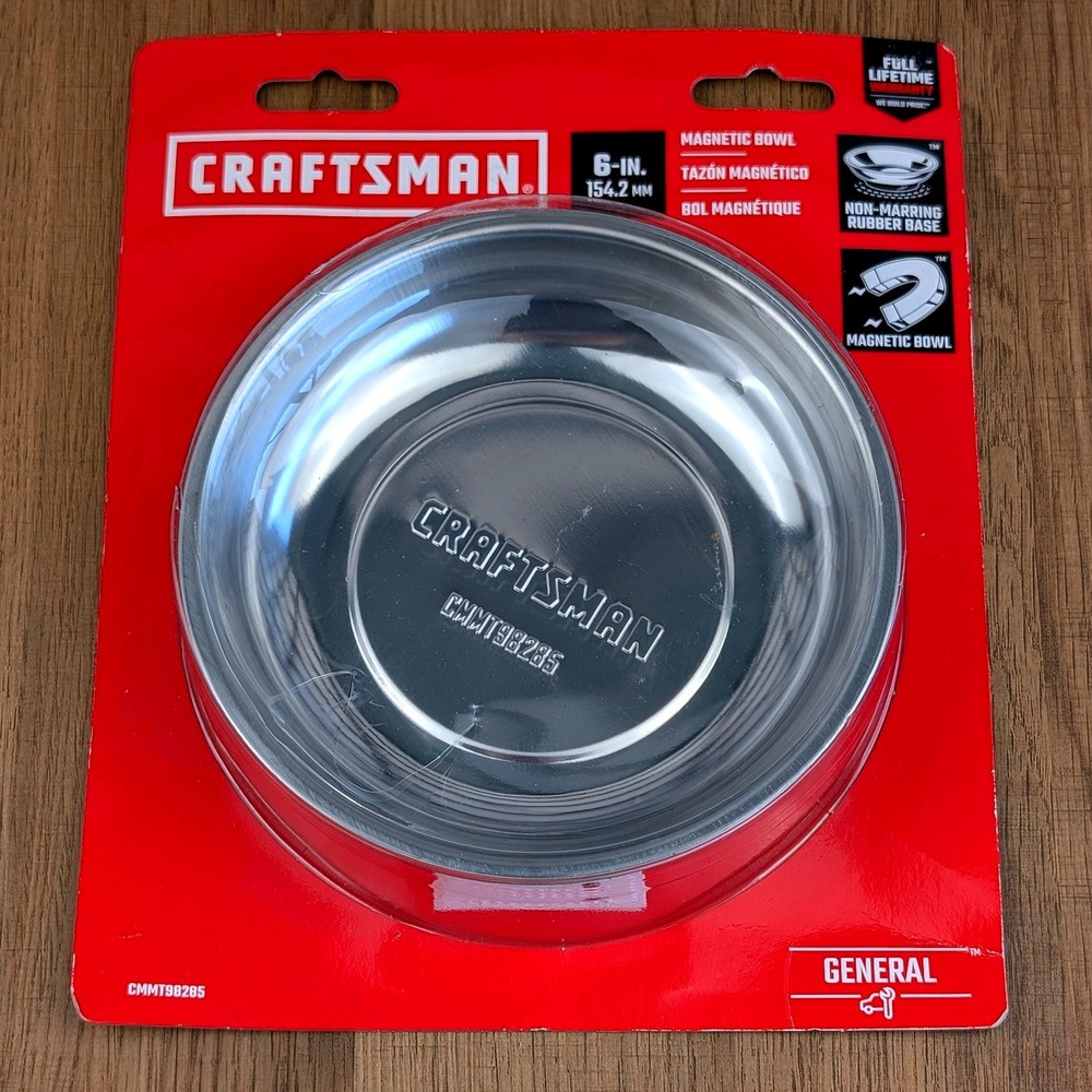 Craftsman 6-in Magnetic Bowl Stainless Steel Parts Tray CMMT98285 New